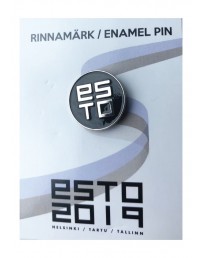 ESTO must nõelkinnitusega rinnamärk