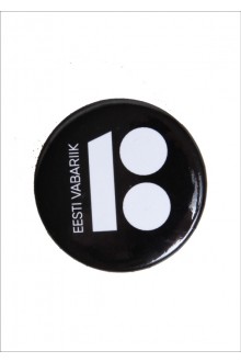 Steel button badge, black colour, 50 pcs