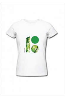 Women's T-shirt with the Estonia 100 forest-themed logo