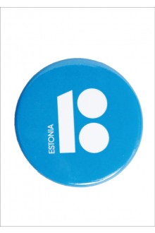 Steel button badge, blue