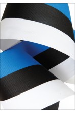 A ribbon in the colours of the national flag of Estonia — blue, black and white, 90 mm