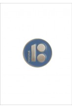 Button badge ESTONIA with magnetic fastener, blue colour
