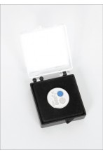 Button badge with magnetic fastener, adorned with swallows and packed in a gift box