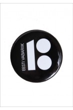 Steel button badge, black colour