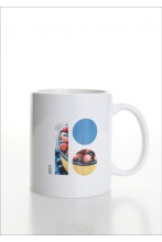 White ceramic mug with Estonia100 logo