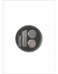 Button badge ESTONIA with magnetic fastener, black colour