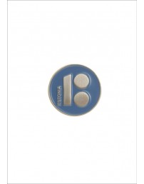Button badge ESTONIA with magnetic fastener, blue colour