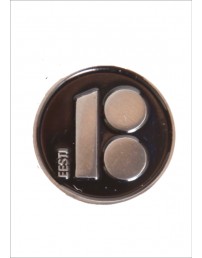 Button badge with magnetic fastener, black colour