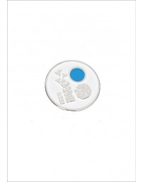 Button badge with magnetic fastener, adorned with swallows