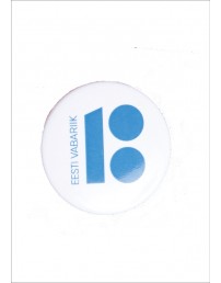 Steel button badge, white colour