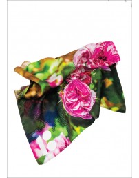 Silk neck scarf "Roses", 60x60 cm
