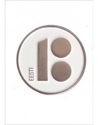 Button badge with magnetic fastener, white colour