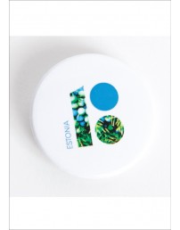 Steel button badge, white