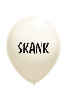 Воздушный шарик белого цвета из латекса с надписью SKANK