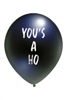 Воздушный шарик черного цвета из латекса с надписью YOU'S A HO
