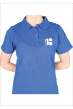 Женская футболка-поло с символикой ЭР100, синий цвет