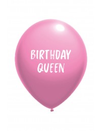 Воздушный шарик розового цвета из латекса с надписью BIRTHDAY QUEEN