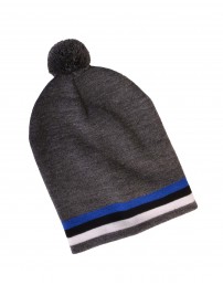 Теплая шапка серого цвета с узором в виде эстонского флага EESTI