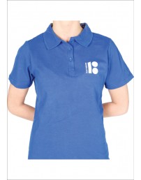 Женская футболка-поло с символикой ЭР100, синий цвет